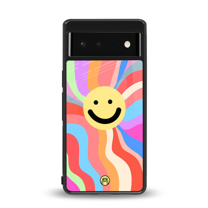 cheerful smiley back phone cover | glass case for Google Pixel 6A