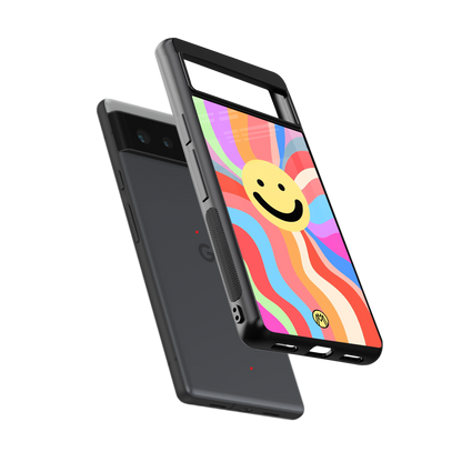 cheerful smiley back phone cover | glass case for Google Pixel 6A