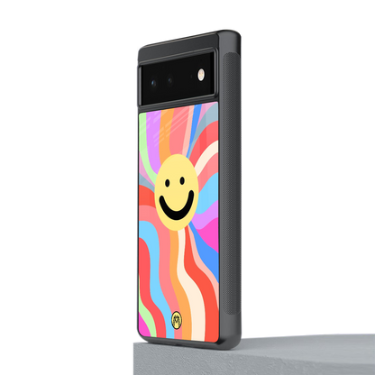 cheerful smiley back phone cover | glass case for Google Pixel 6A