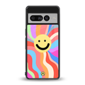 cheerful smiley back phone cover | glass case for google pixel 7 pro