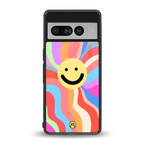 cheerful smiley back phone cover | glass case for google pixel 7 pro