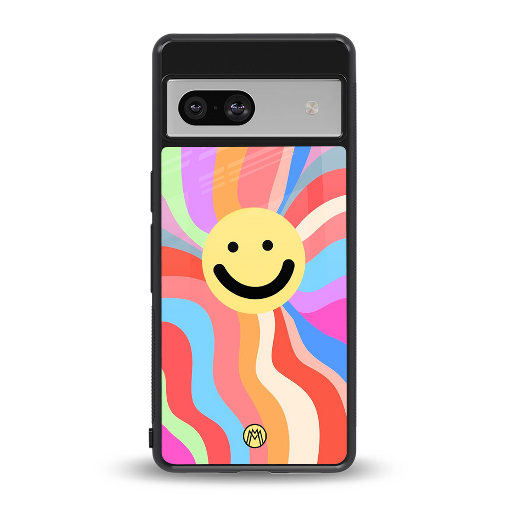 cheerful smiley back phone cover | glass case for Google Pixel 7