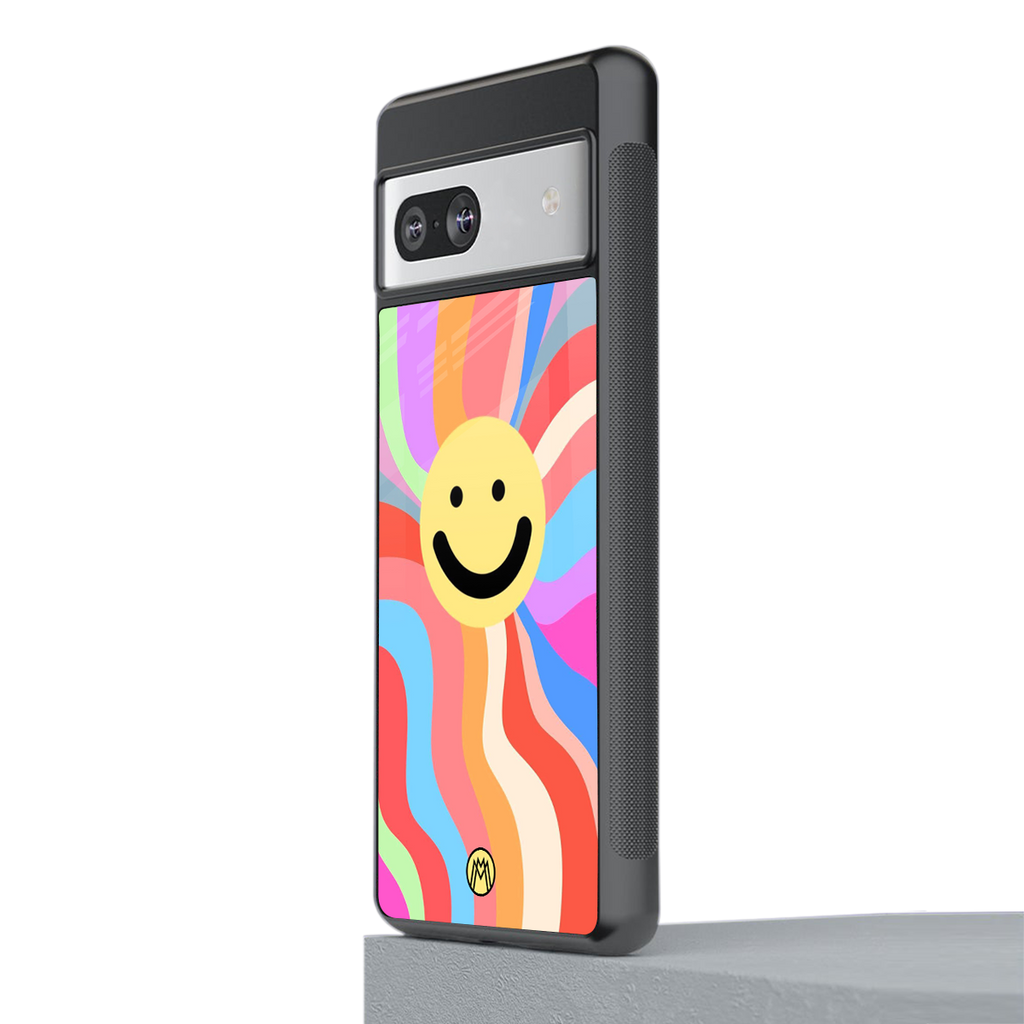 cheerful smiley back phone cover | glass case for Google Pixel 7