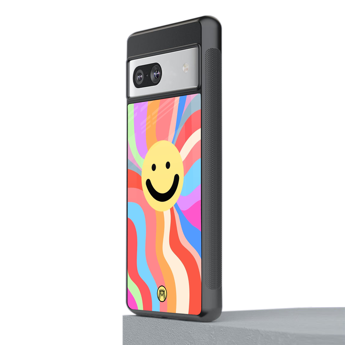 cheerful smiley back phone cover | glass case for Google Pixel 7A