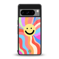 cheerful smiley back phone cover | glass case for google pixel 8 pro