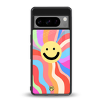 cheerful smiley back phone cover | glass case for google pixel 8 pro