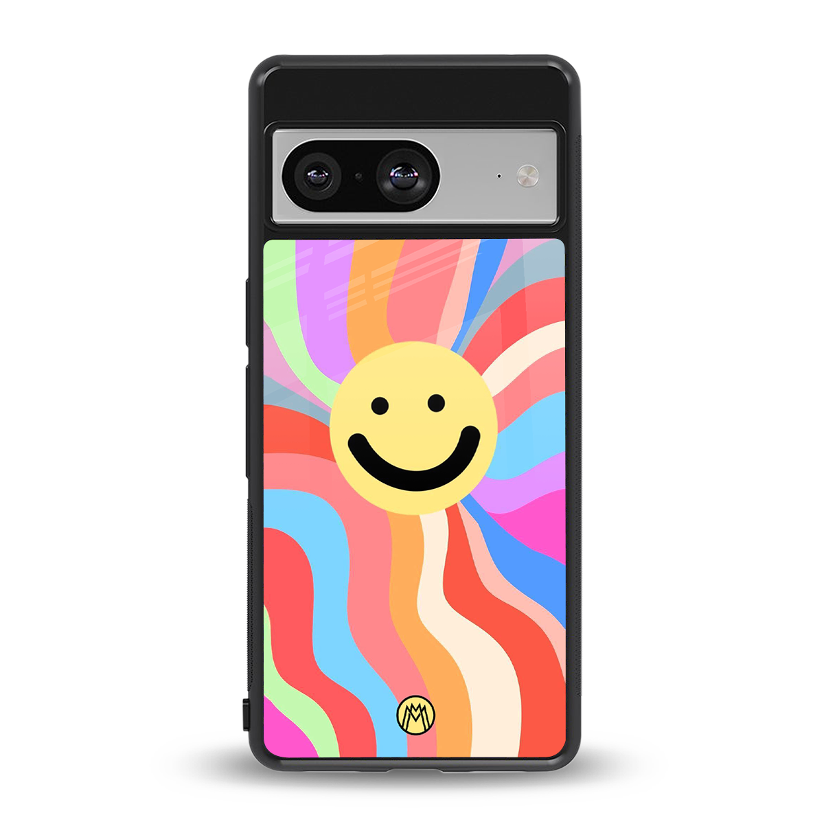 cheerful smiley back phone cover | glass case for Google Pixel 8