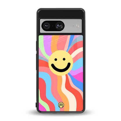 cheerful smiley back phone cover | glass case for Google Pixel 8