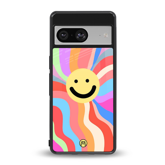 cheerful smiley back phone cover | glass case for Google Pixel 8