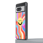 cheerful smiley back phone cover | glass case for Google Pixel 8