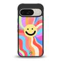 cheerful smiley back phone cover | glass case for google pixel 9