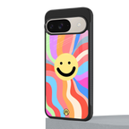 cheerful smiley back phone cover | glass case for google pixel 9