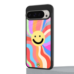 cheerful smiley back phone cover | glass case for google pixel 9 pro
