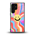 cheerful smiley back phone cover | glass case for samsung galaxy s23 ultra
