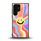 cheerful smiley back phone cover | glass case for samsung galaxy s23 ultra