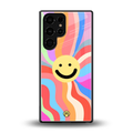cheerful smiley back phone cover | glass case for samsung galaxy s25 ultra