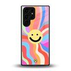 cheerful smiley back phone cover | glass case for samsung galaxy s25 ultra