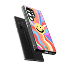 cheerful smiley back phone cover | glass case for samsung galaxy s25 ultra