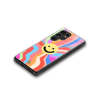 cheerful smiley back phone cover | glass case for samsung galaxy s25 ultra