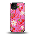 cherry swirl back phone cover | glass case for iphone 13 mini