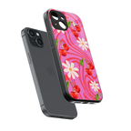 cherry swirl back phone cover | glass case for iphone 13 mini