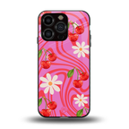 cherry swirl back phone cover | glass case for iphone 13 pro