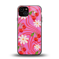 cherry swirl back phone cover | glass case for iphone 13