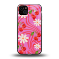 cherry swirl back phone cover | glass case for iphone 15 plus