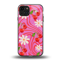 cherry swirl back phone cover | glass case for iphone 15