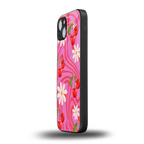 cherry swirl back phone cover | glass case for iphone 15