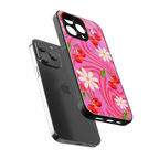 cherry swirl back phone cover | glass case for iphone 16 pro