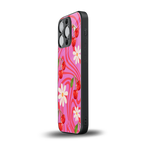 cherry swirl back phone cover | glass case for iphone 16 pro