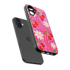 cherry swirl back phone cover | glass case for iphone 16