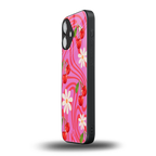 cherry swirl back phone cover | glass case for iphone 16
