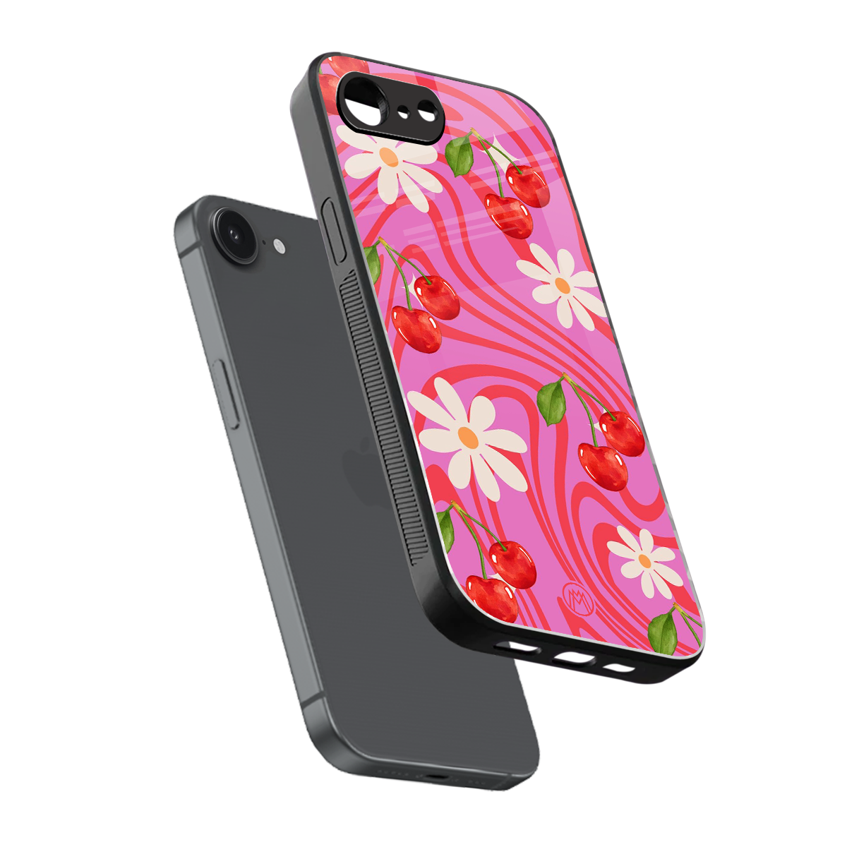 cherry swirl back phone cover | glass case for iphone 16e