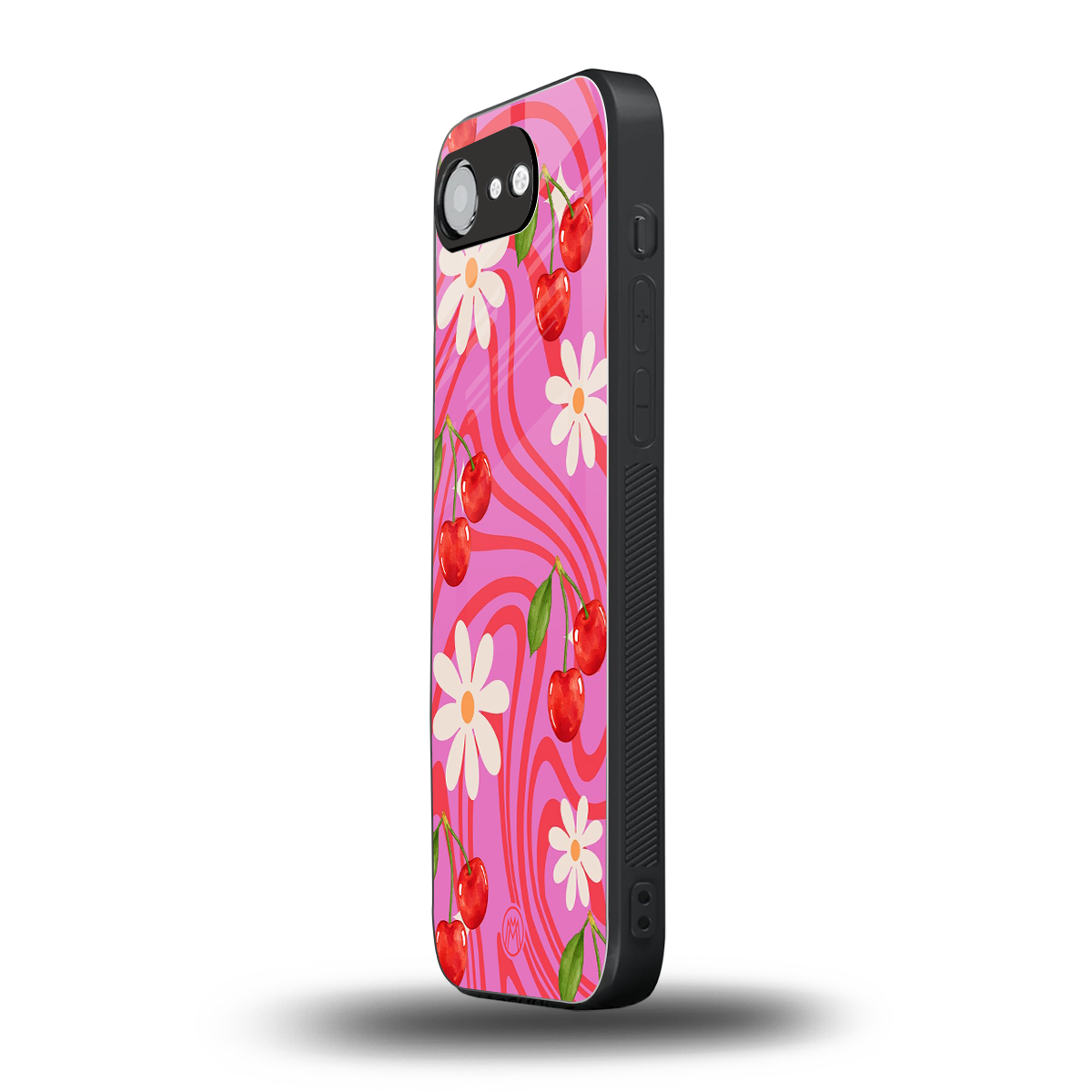 cherry swirl back phone cover | glass case for iphone 16e