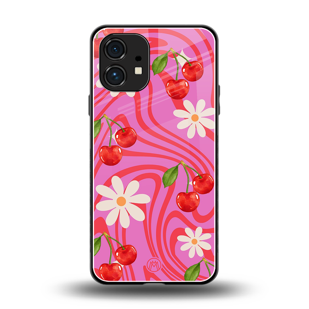 cherry swirl back phone cover | glass case for nothing phone 1