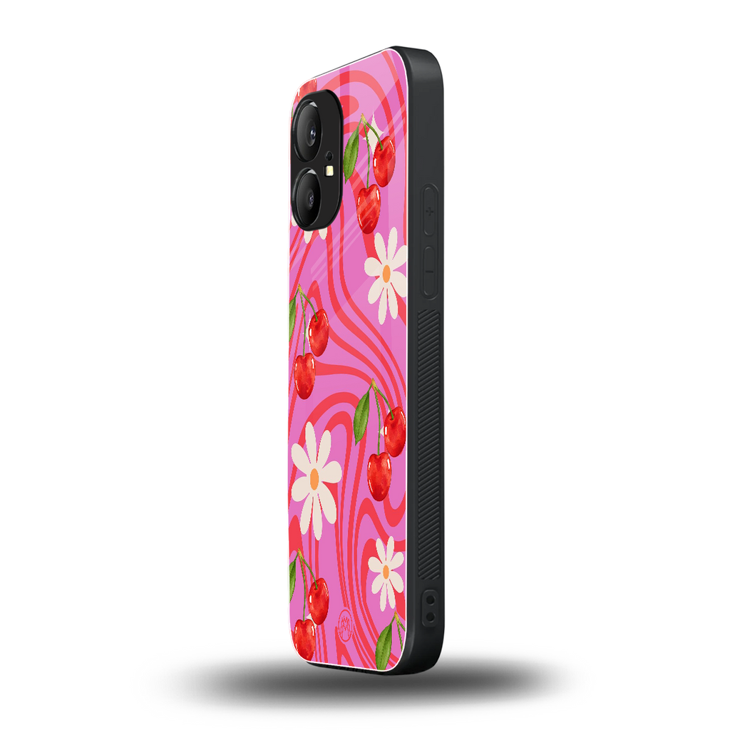 cherry swirl back phone cover | glass case for nothing phone 1