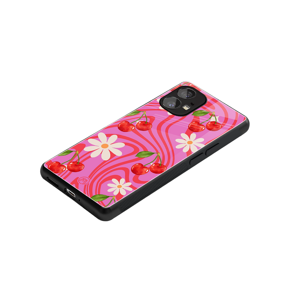 cherry swirl back phone cover | glass case for nothing phone 1