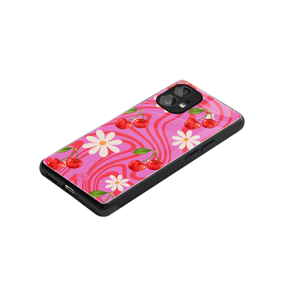 cherry swirl back phone cover | glass case for nothing phone 1