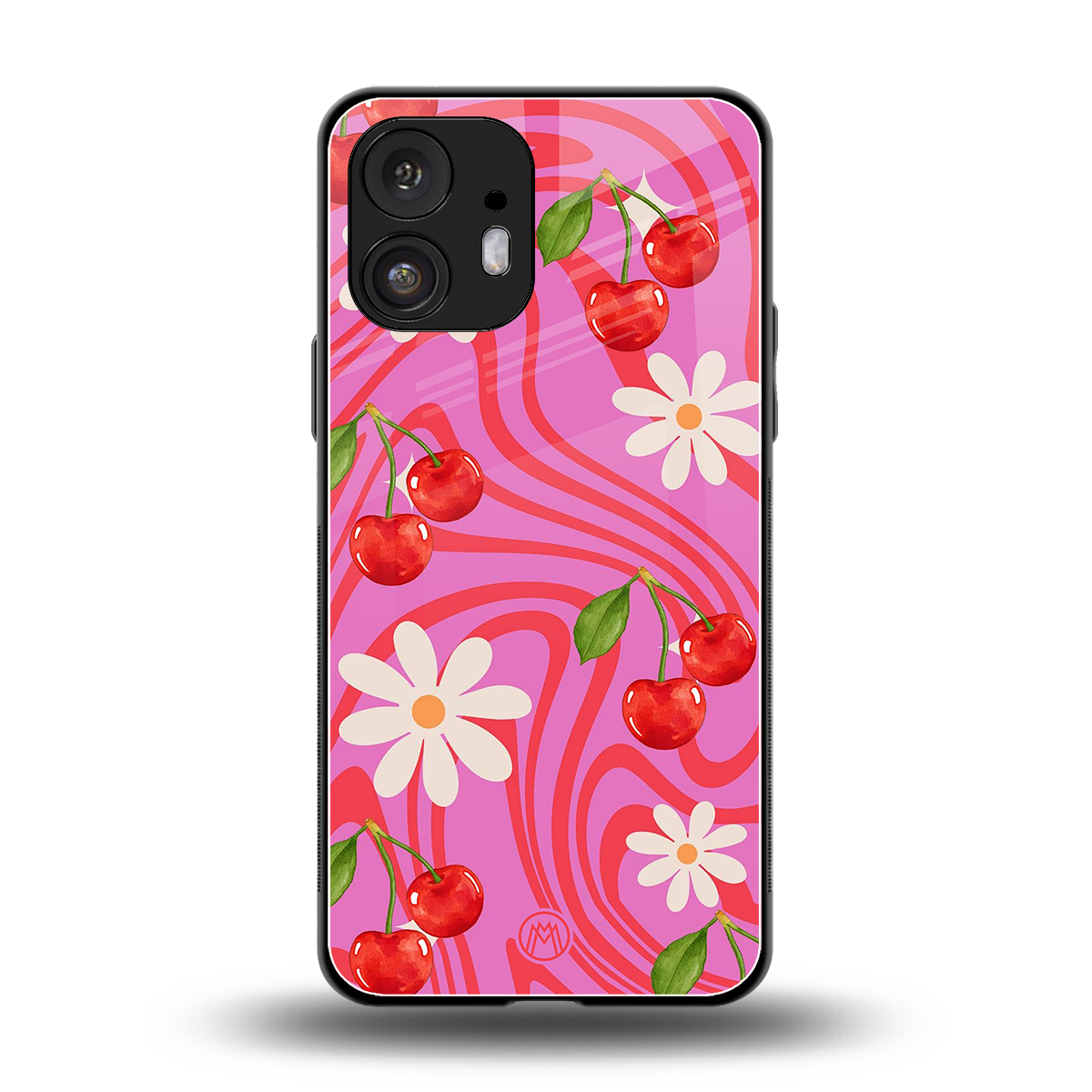 cherry swirl back phone cover | glass case for nothing phone 2