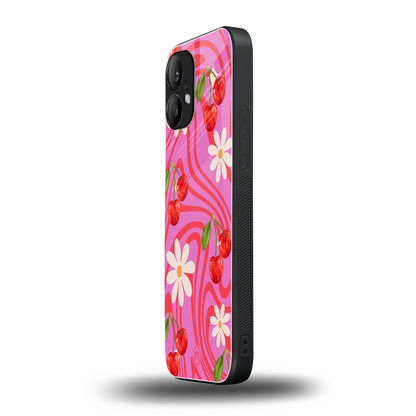 cherry swirl back phone cover | glass case for nothing phone 2
