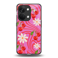 cherry swirl back phone cover | glass case for oneplus nord 3