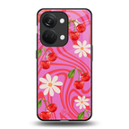 cherry swirl back phone cover | glass case for oneplus nord 3