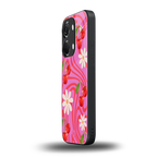 cherry swirl back phone cover | glass case for oneplus nord 3