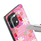 cherry swirl back phone cover | glass case for oneplus nord 3