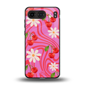 cherry swirl back phone cover | glass case for oneplus nord 4