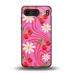 cherry swirl back phone cover | glass case for oneplus nord 4
