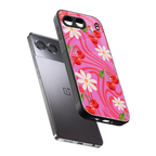cherry swirl back phone cover | glass case for oneplus nord 4