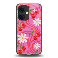cherry swirl back phone cover | glass case for oneplus nord ce 3